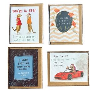 Emily McDowell Studio Greeting Cards Set - Humor, Birthday, Friendship Lot‎ of 4